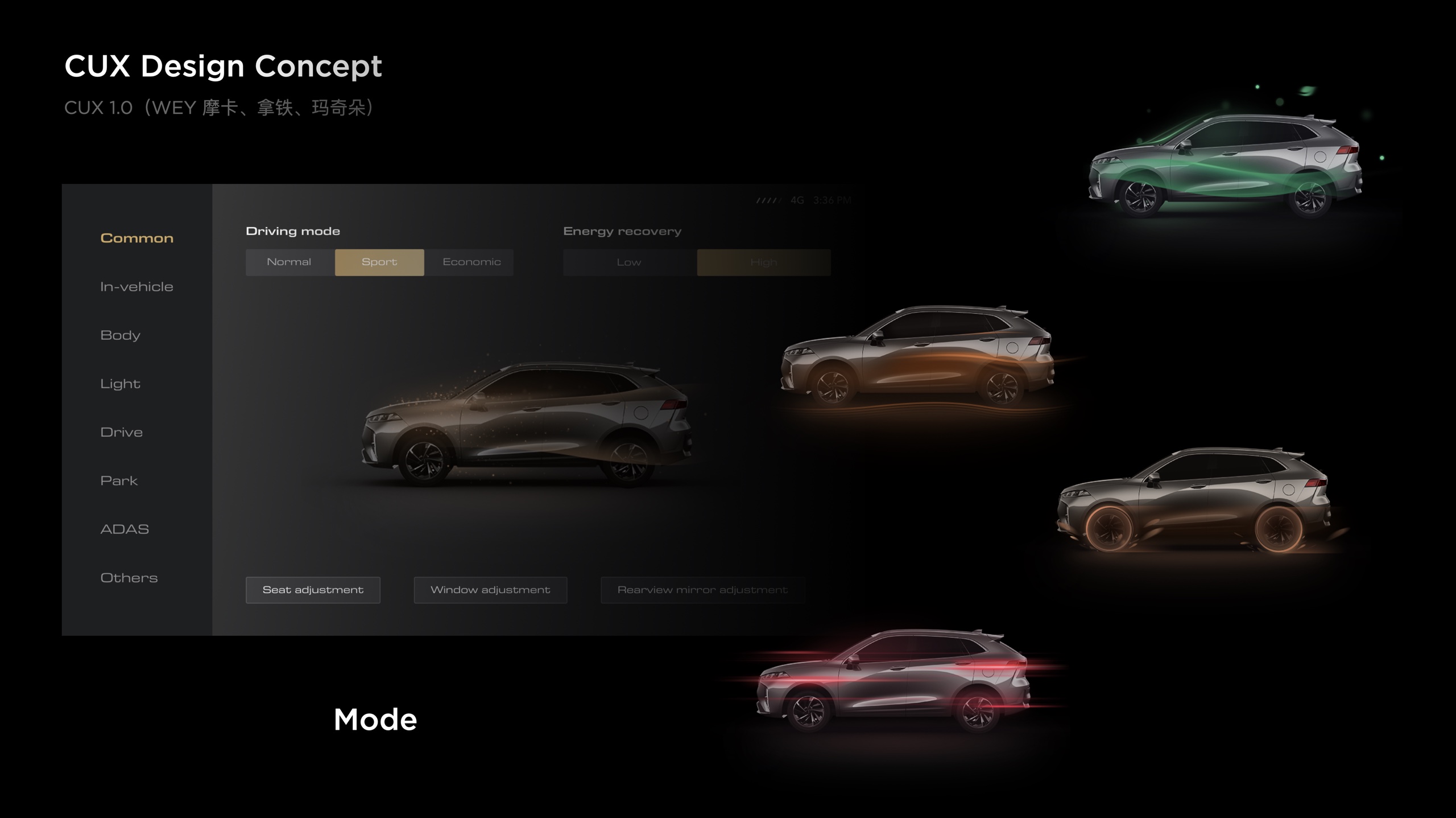 CUX 1.0 driving mode concept