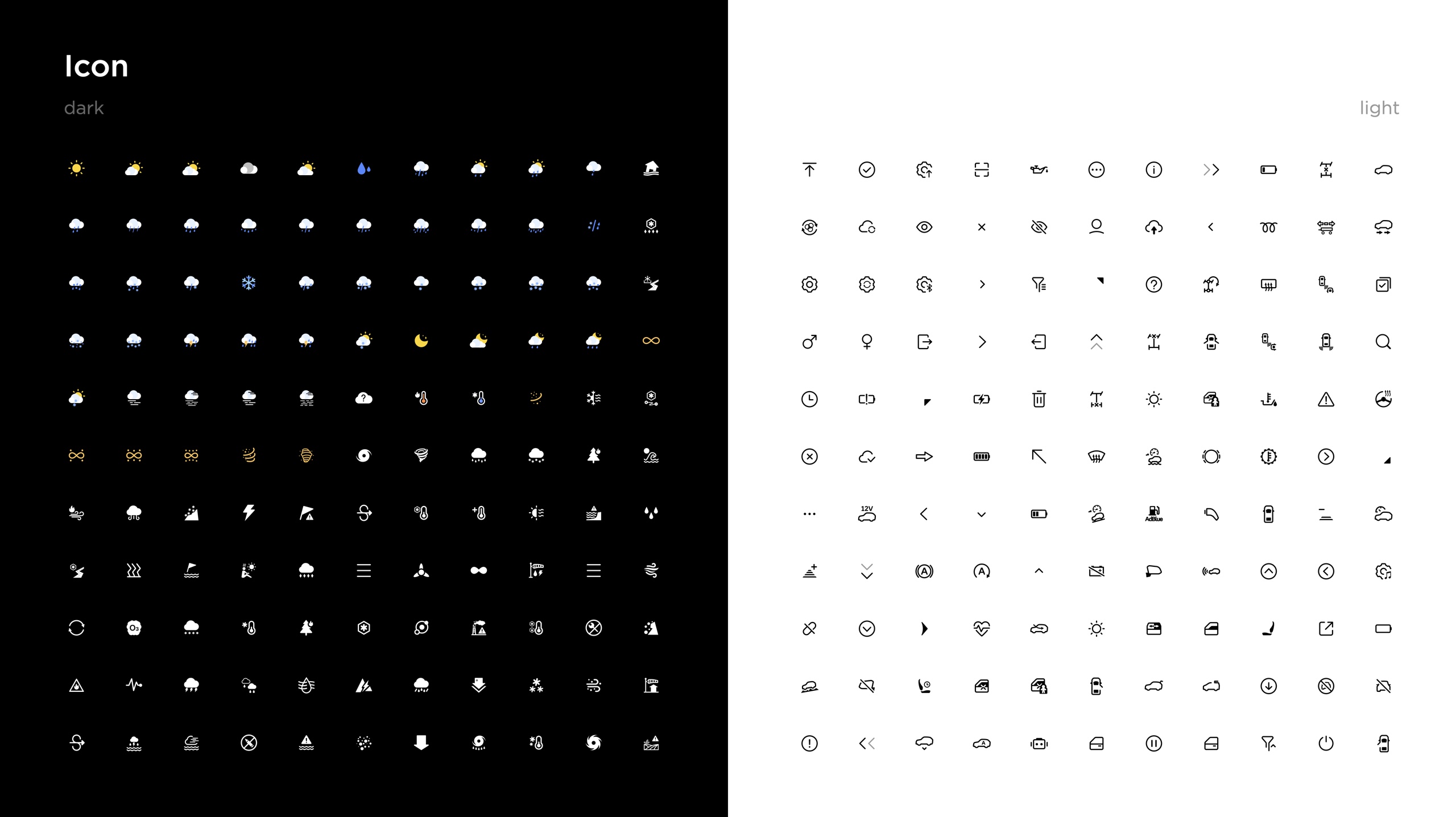 CUX 3.0 dark and light icon library
