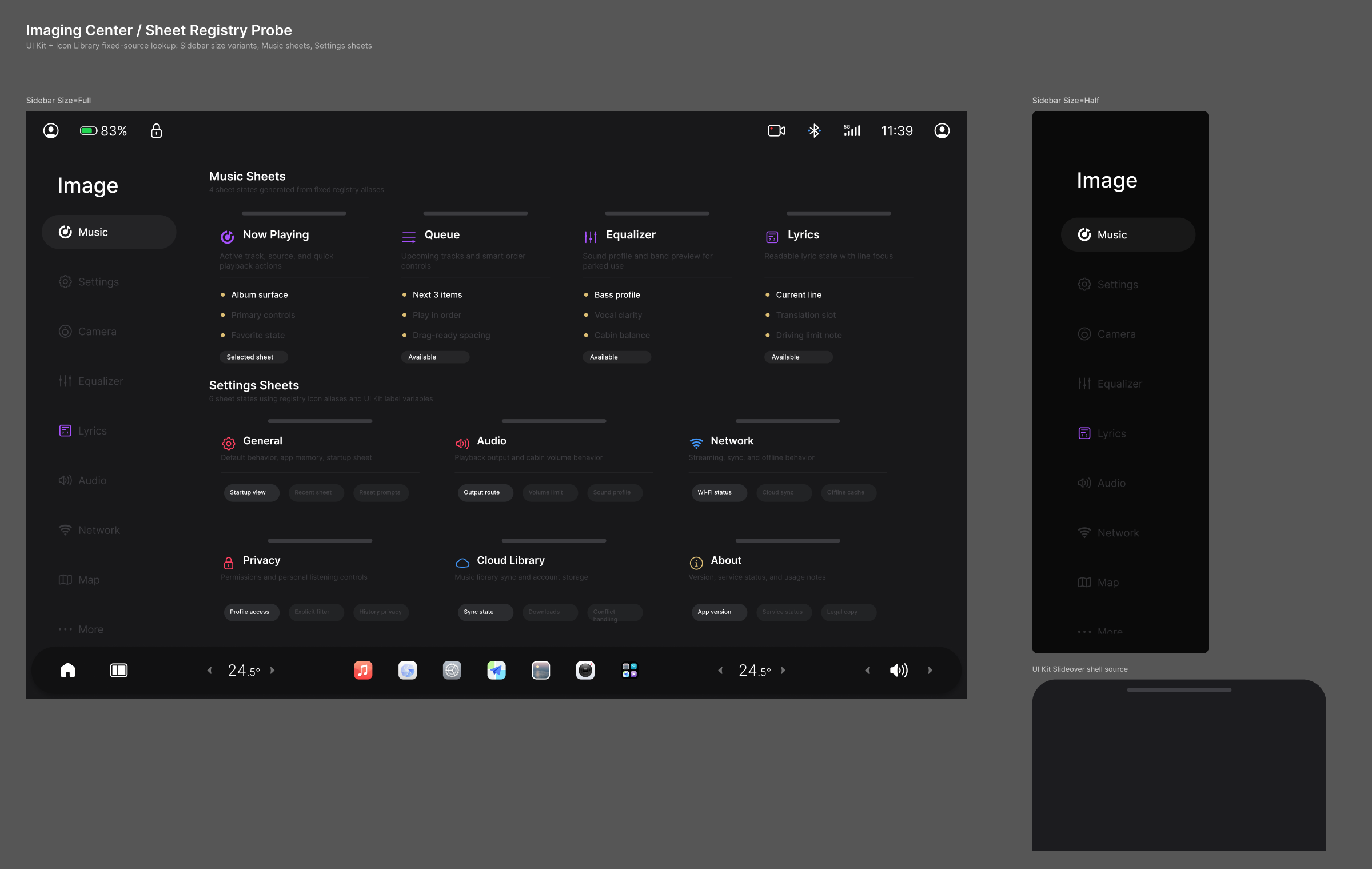 Status Bar and Dock UI Kit evidence
