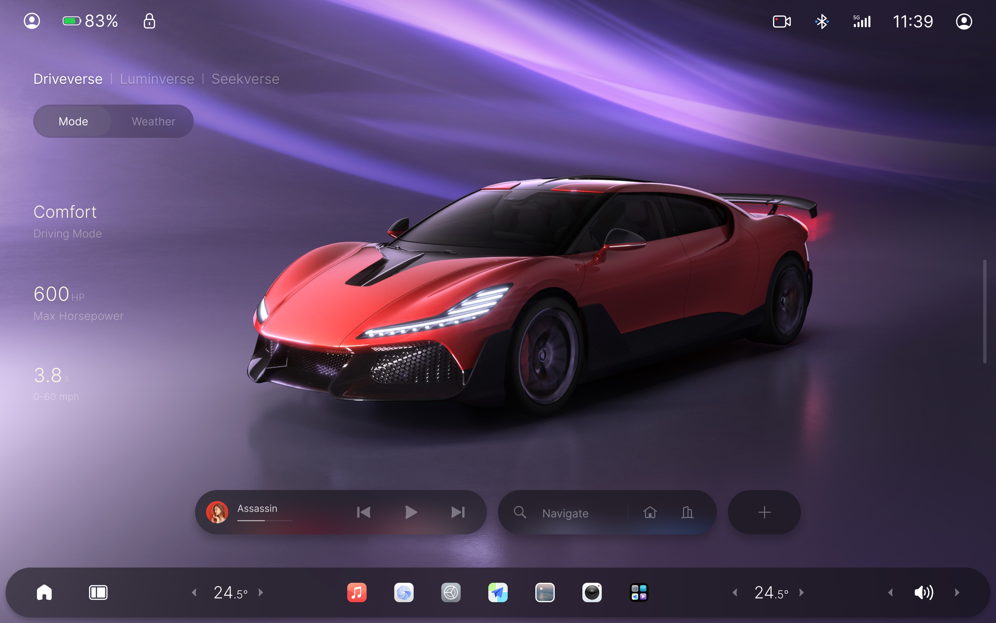 Nebula OS Drive Space Comfort driving mode interface