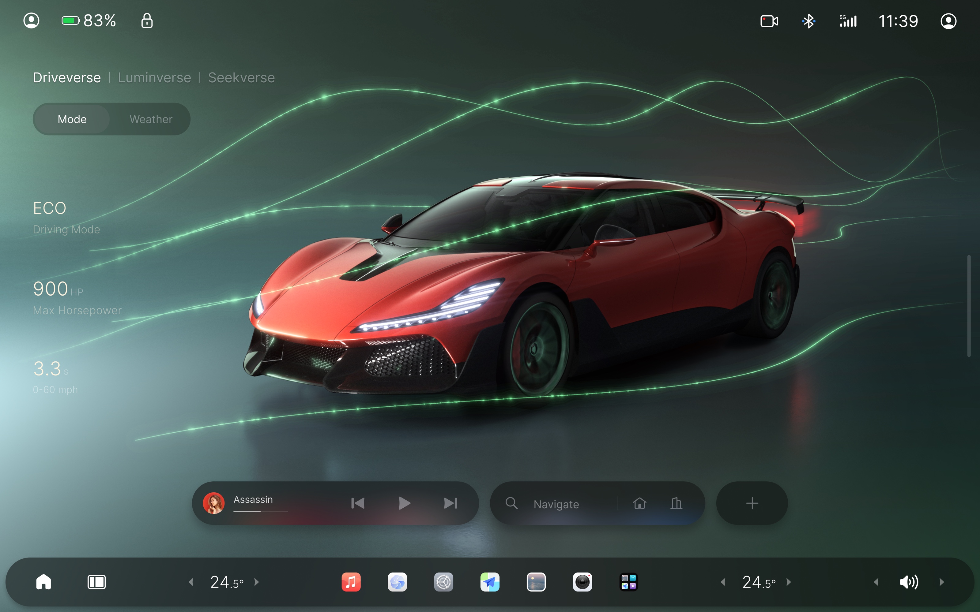 Nebula OS Drive Space ECO driving mode interface