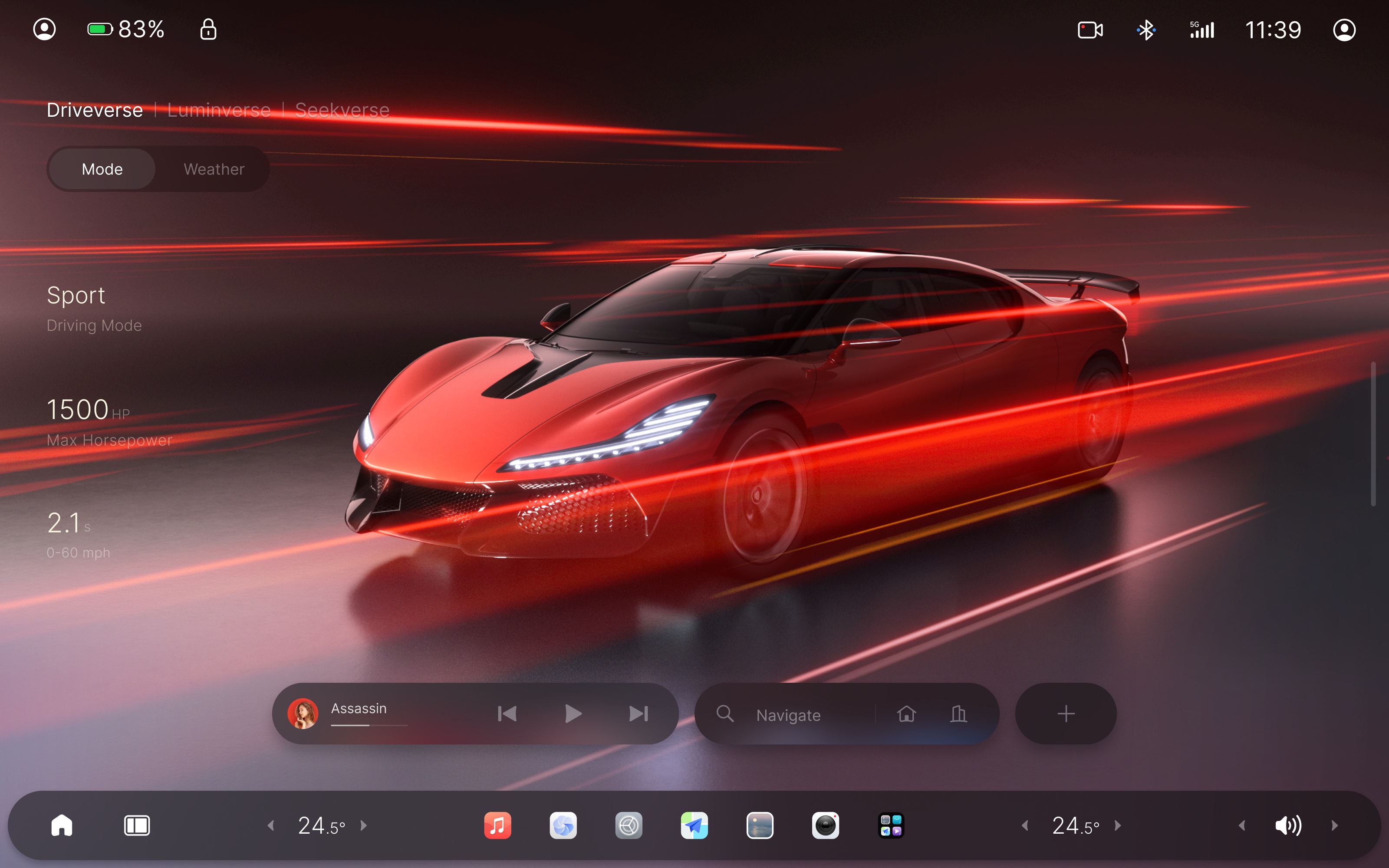Nebula OS Drive Space Sport driving mode interface