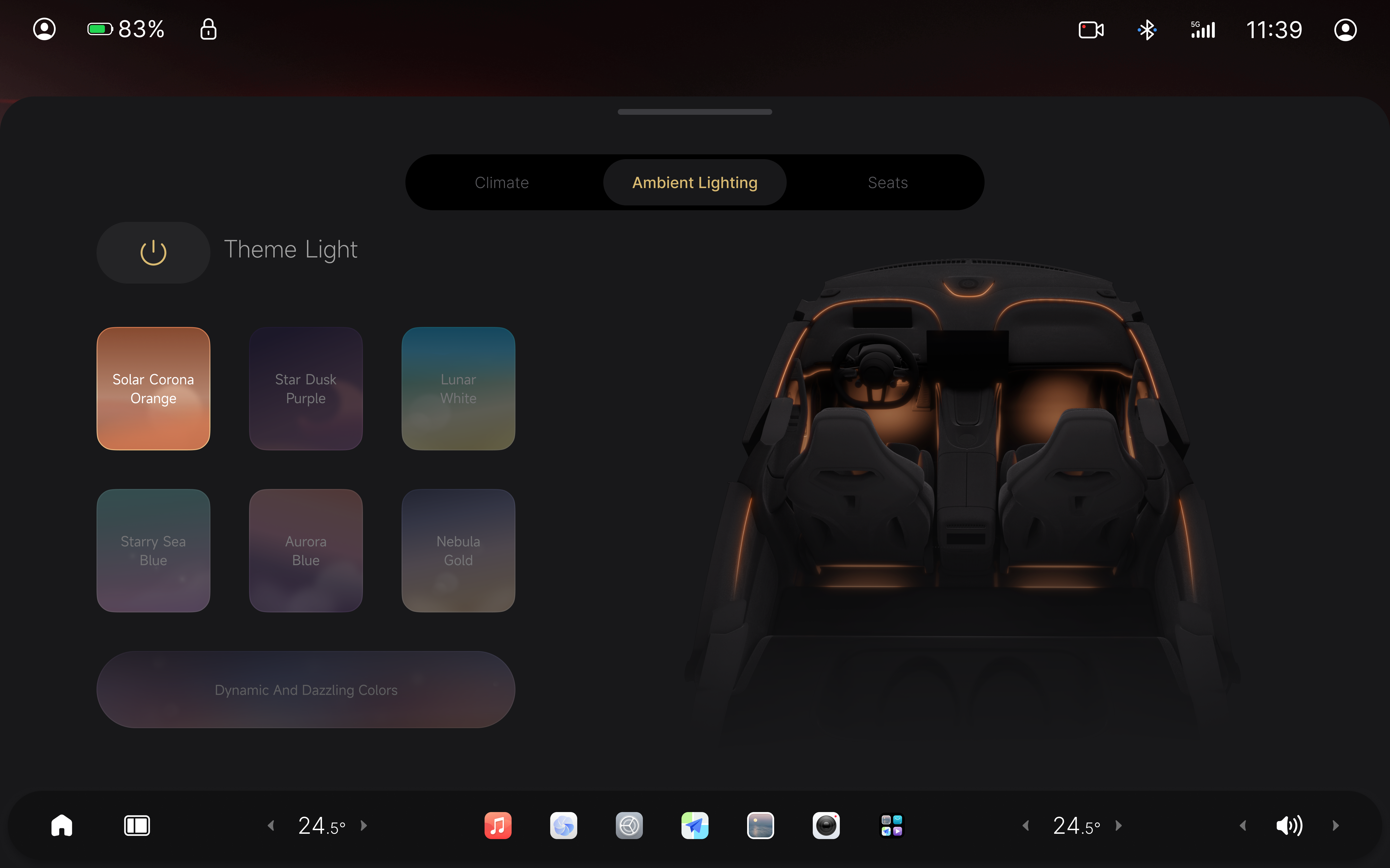 Nebula OS ambient lighting controls