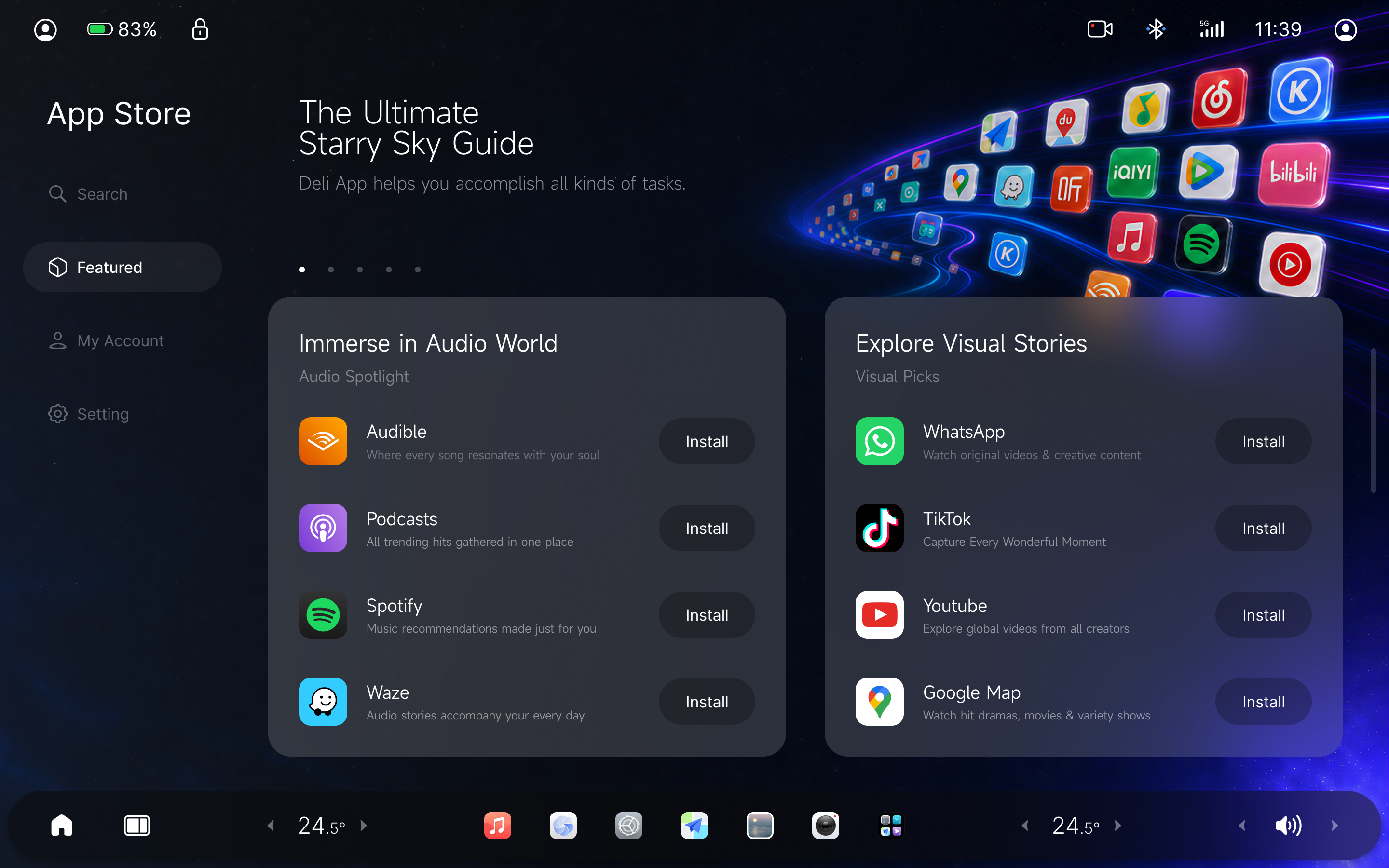 Nebula OS App Store interface