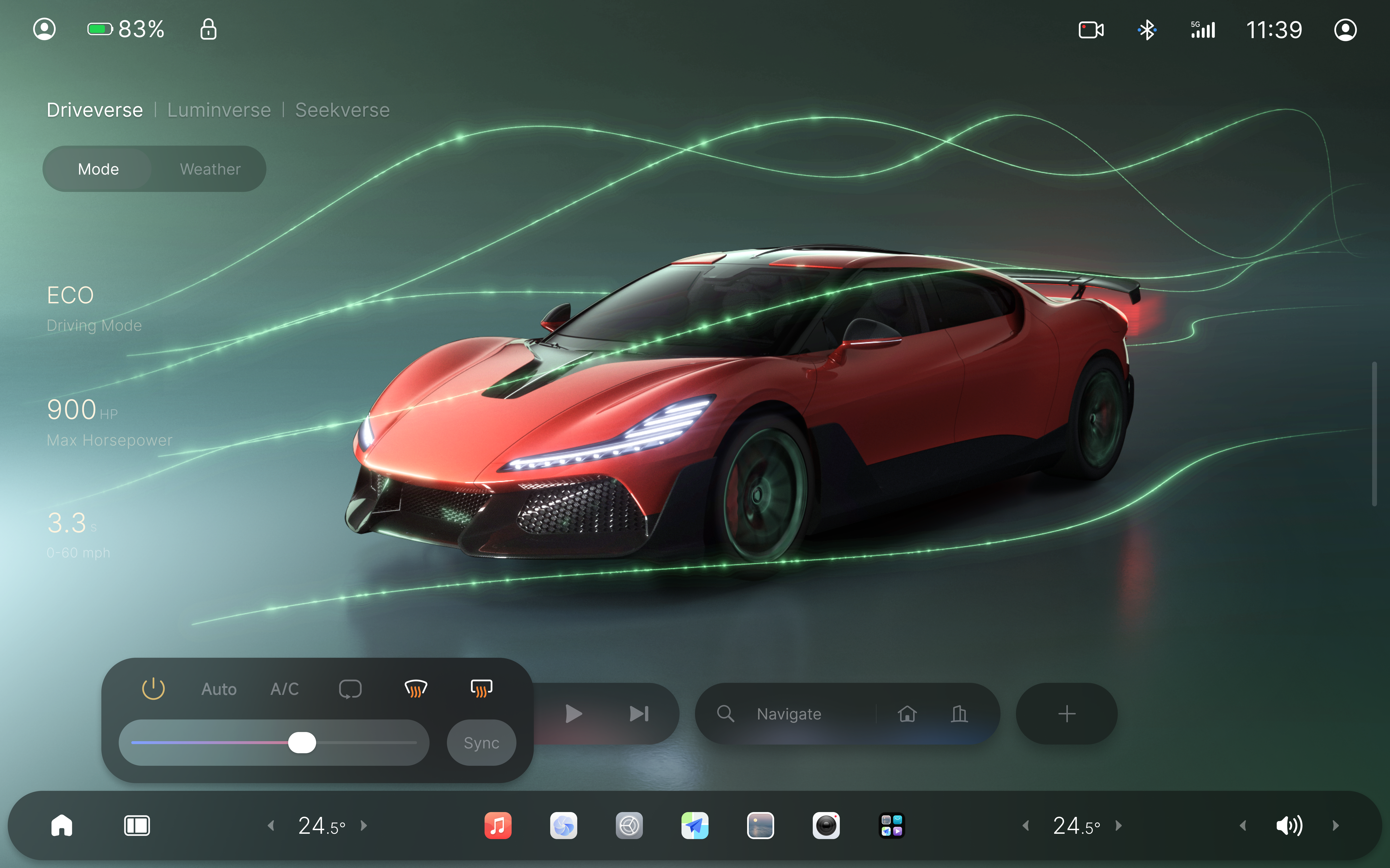 Nebula OS climate on-screen display