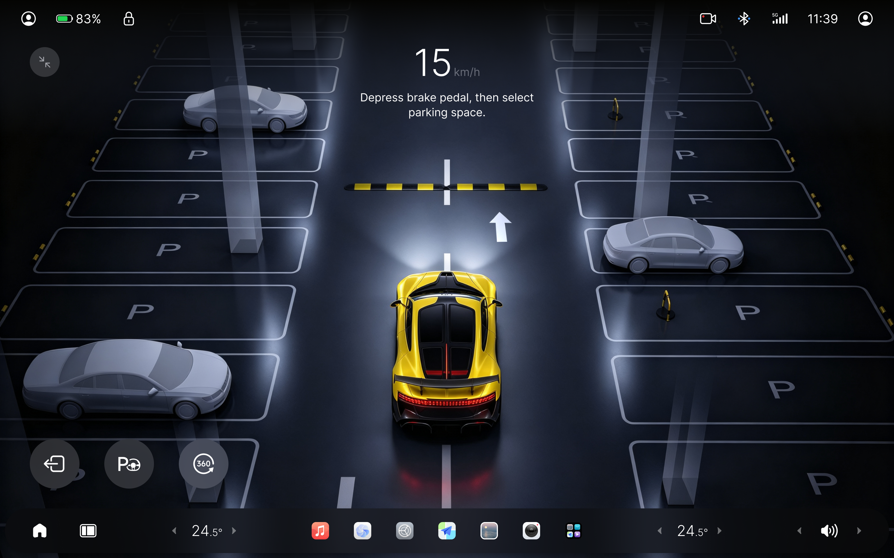 Nebula OS parking assistance interface