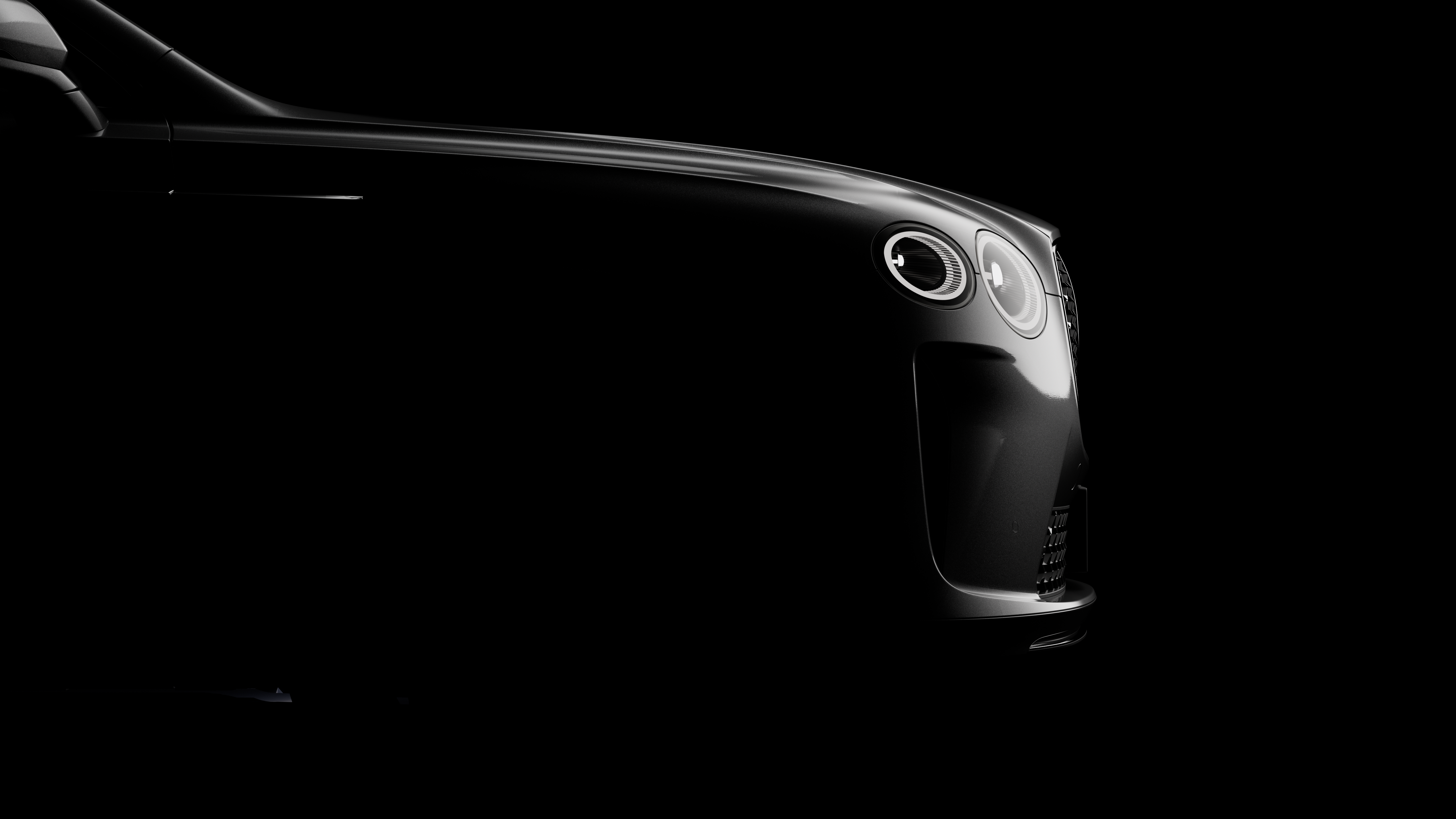 Close-up of the rounded vehicle front