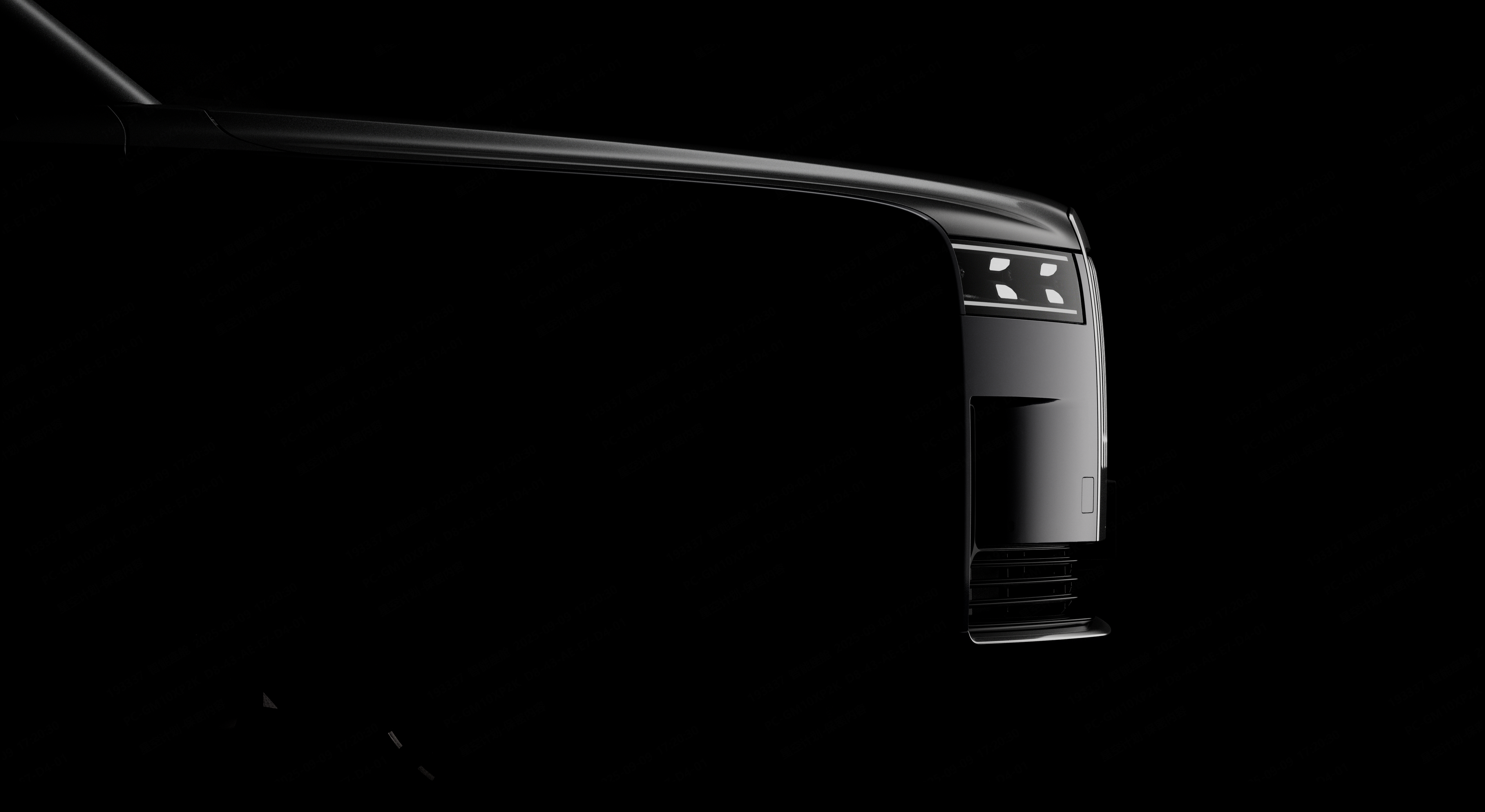 Close-up of the squared vehicle front